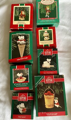HALLMARK KEEPSAKE CHRISTMAS ORNAMENTS 8 Individual Ornaments/Animals 