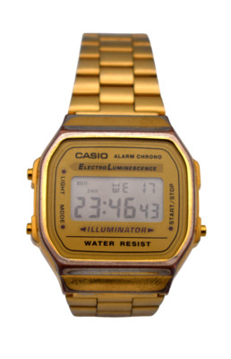 Casio Illuminator 3298 A168 Alarm Chrono Armbanduhr Goldfarbend