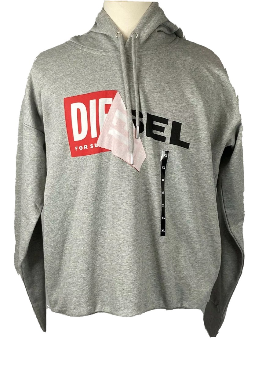 Diesel Men's Hoodie S-Alby Sweatshirt SizeXL Color Heather Grey