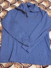 Polo Ralph Lauren Sweater Black Men's Half Zip 100 Cotton Medium