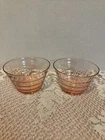 Anchor Hocking-Block Optic Pink-Flat Bottom Sherberts-Set of 2
