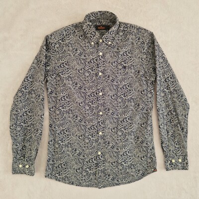 Morris Stockholm Shirt Mens S Dark Paisley Otis Button Down Long Sleeve