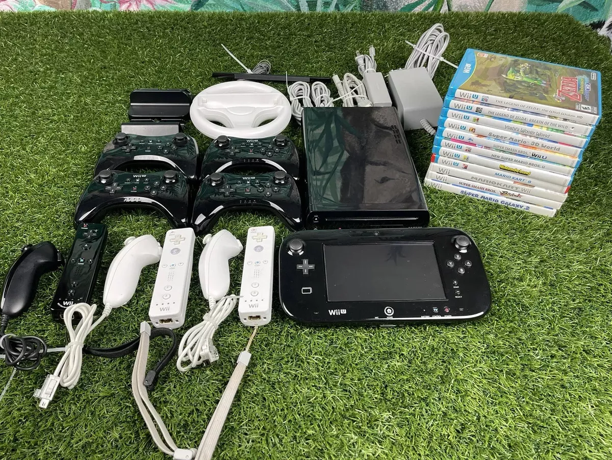 Wii U Mega Bundle! 11 CIB First party Games, 7 Controllers, All OEM Cables  W10