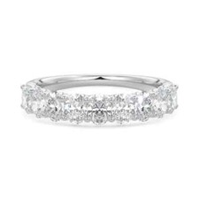 Wedding Band Ring 14K White Gold Lab Created Oval Cut Diamond 1.70 Carat