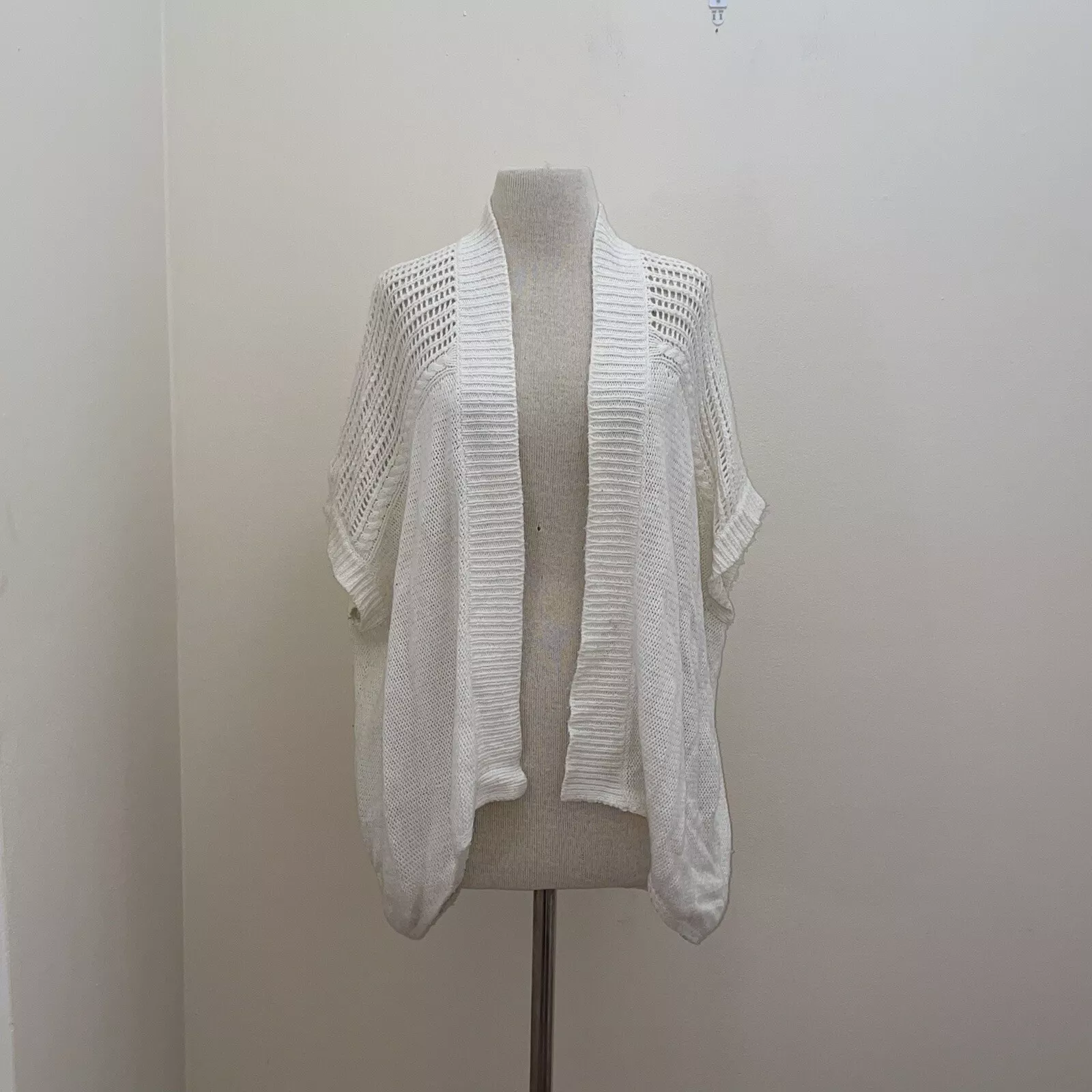 lole bohemian crochet cable open knit with belt sweater