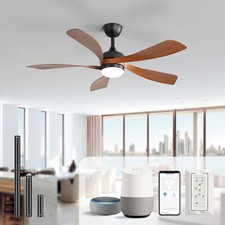 52 Inch Smart Ceiling Fan Light Kits with Remote/APP/Alexa Control Noiseless Fan