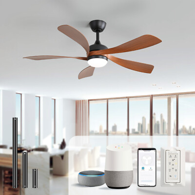 52 Inch Smart Ceiling Fan Light Kits with Remote/APP/Alexa Control Noiseless Fan
