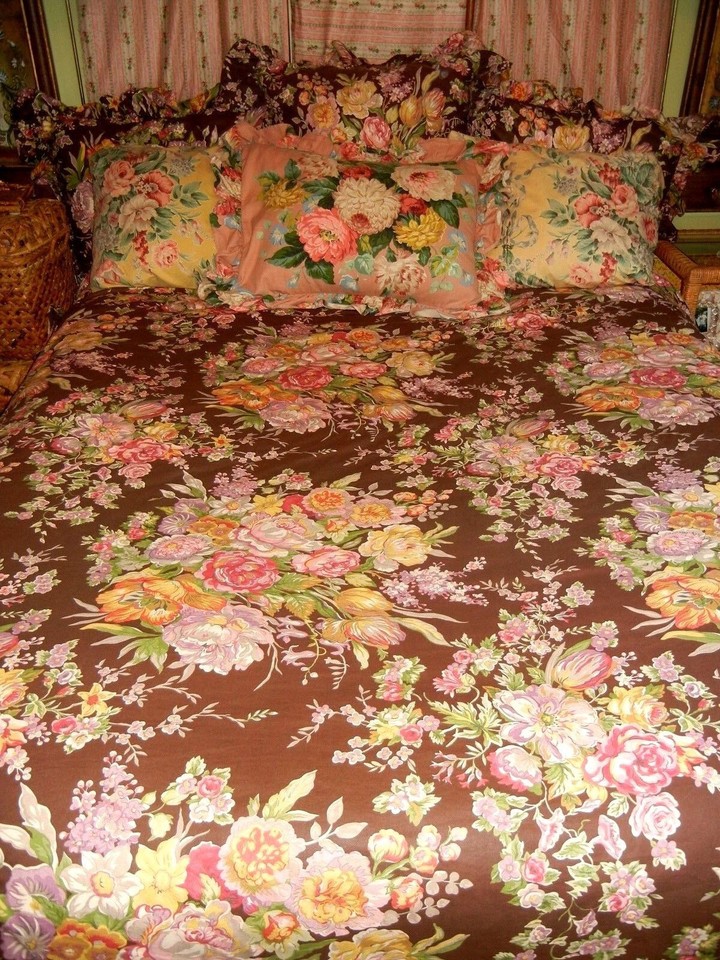 2 AVL Ralph Lauren Garden Gate Chintz Floral Std Shams French Country ...