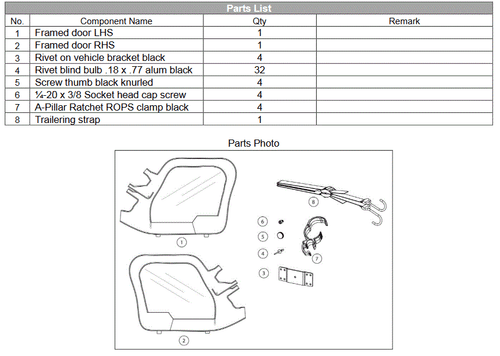 2018-2026 Genuine OE Kawasaki Mule PRO-FXR KQR Soft Upper Door Set 99994-1056 - Bild 3 von 3