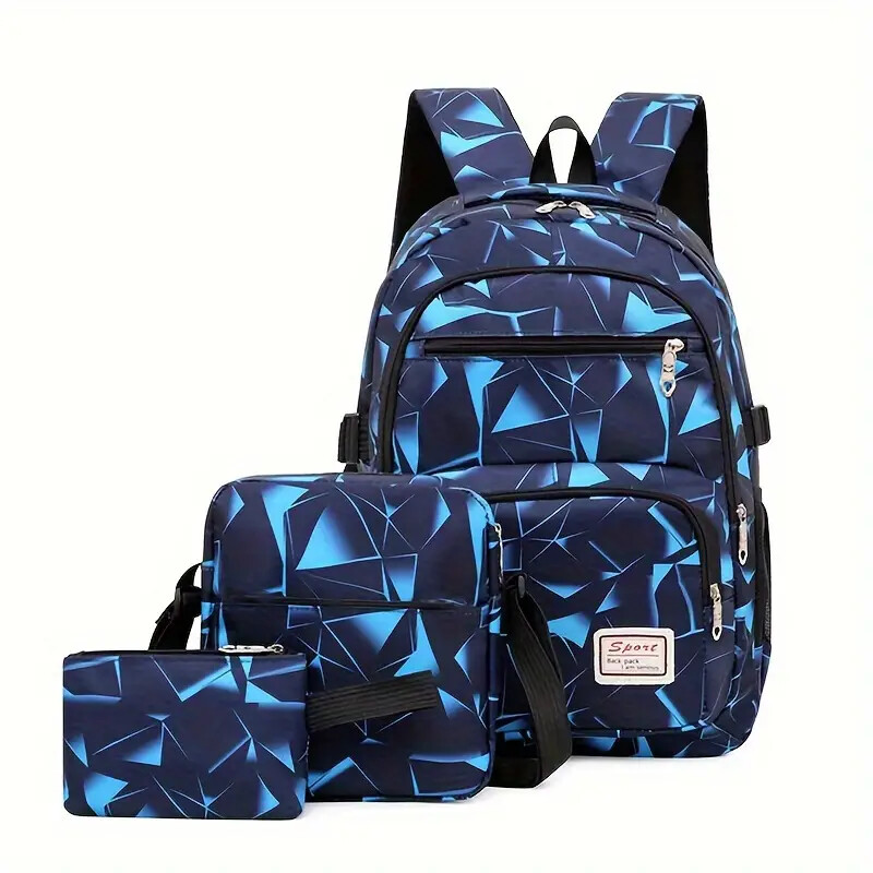 3PCS Large Capacity Preppy Backpack Set, Heavy Duty School Backpack