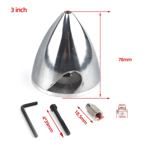 1pc RC model Aluminum Alloy Spinner 2 Blade or 3 Blade w/ 1.5/2/2.5/3/3.5/4inch - Picture 16 of 23