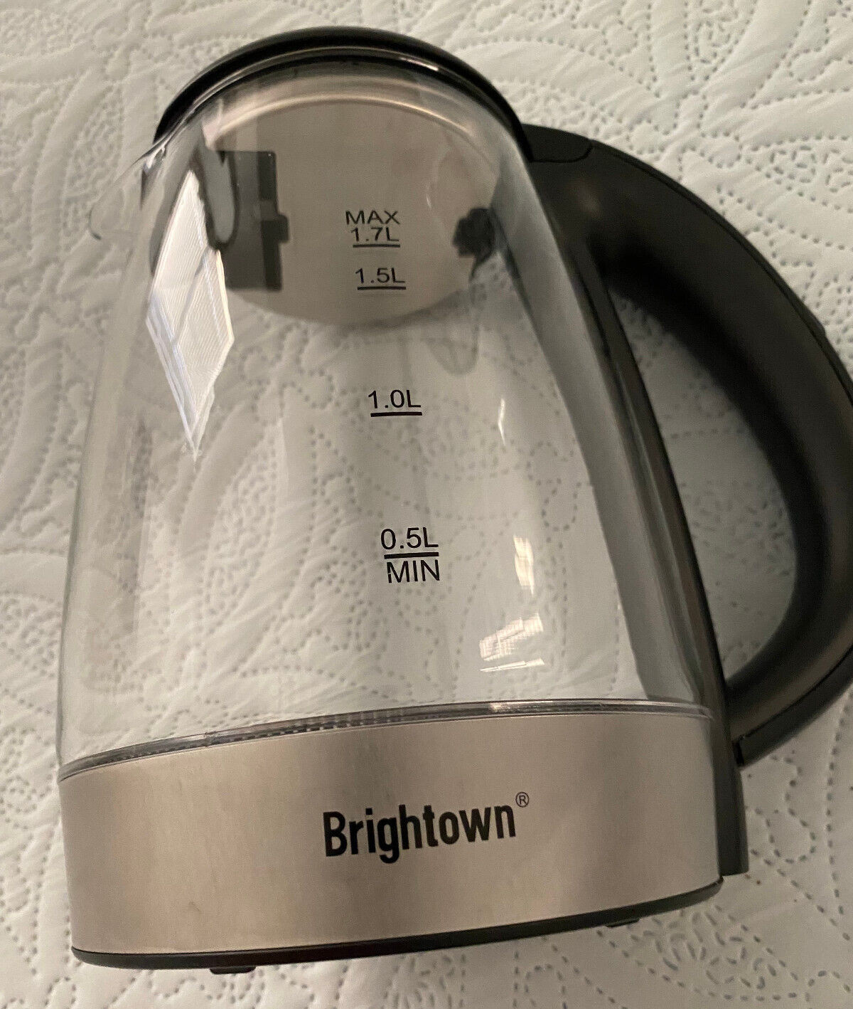 Brightown NEW Electric Tea Kettle NO BASE Glass Hot Water Pot with LED