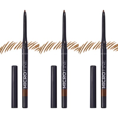 Avon Micro Fine Twist Up Brow Definer Pencil 0.13g | DARK BROWN | Set of 3