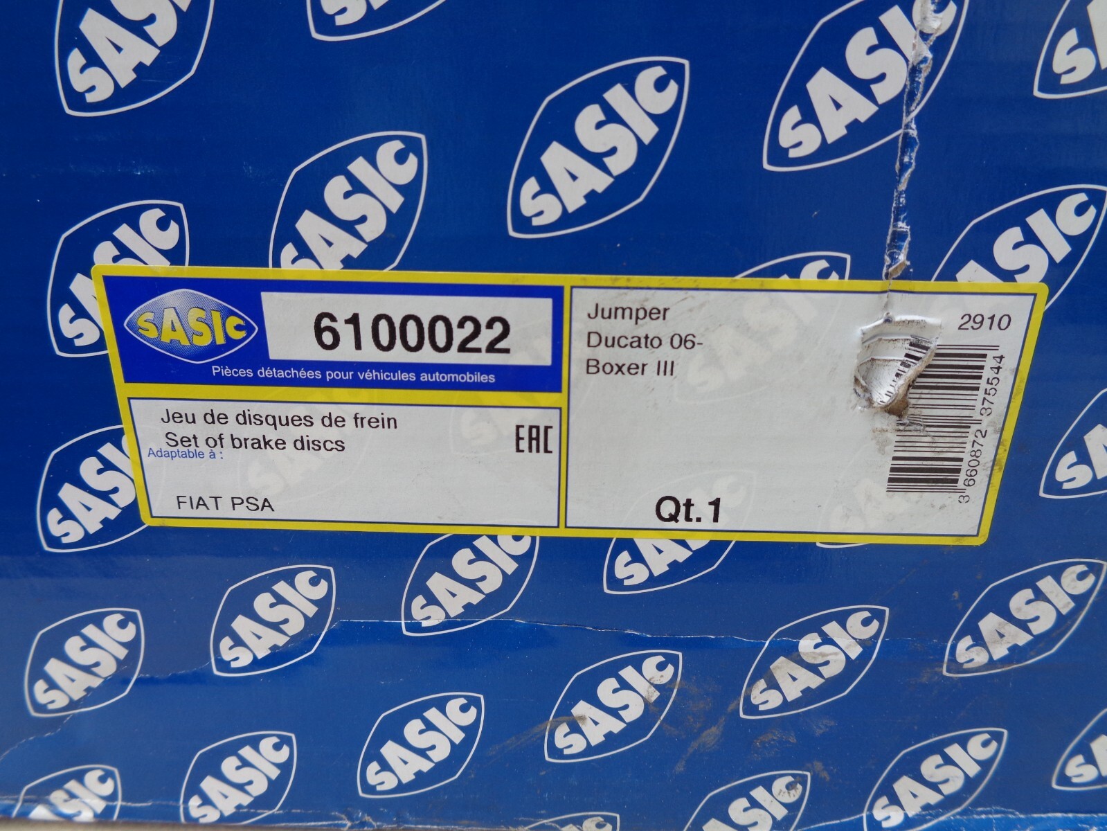 Disque de frein SASIC 6100022 de 280mm avant en fonte pour berlines