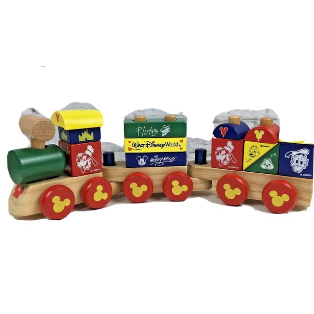 Disney Parks Mickey Mouse Wood Blocks Stacking Train Set Melissa & Doug