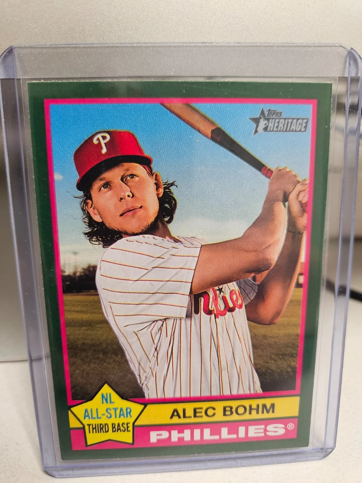 2025 Topps Heritage Alec Bohm #240 Dark Green Border SP Philadelphia Phillies