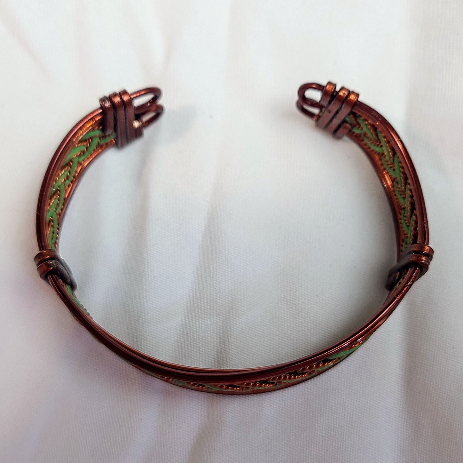 Handcrafted Wire Wrapped Copper Cuff Bracelet Wit… - image 9