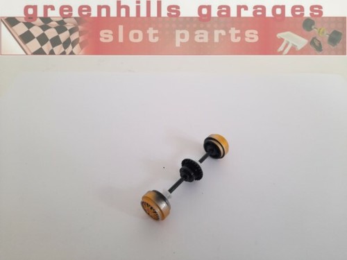 Greenhills Scalextric Porsche 911 G71 Hinterachse + Räder gold - NEU - P7680 **