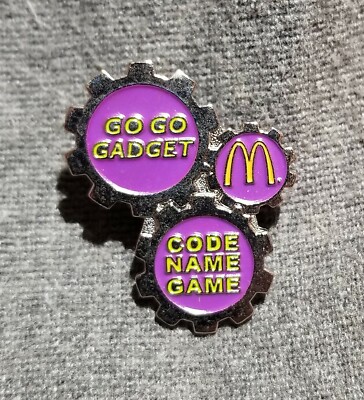 LMH Pinback Pin 1999 MCDONALDS Hamburgers INSPECTOR GO GO GADGET Code Name Game