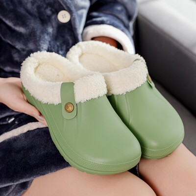 Cozy Waterproof House Slippers Anti-skid Slip-on Shoes Indoor