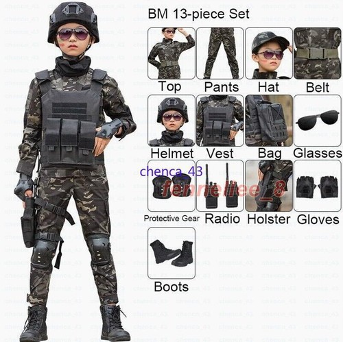 Children's Spring Autumn Camouflage Suit Special Forces Tactic Training Uniform - Picture 24 of 42