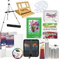 Us Art Supply 72-piece Deluxe Acrylic Painting Set With Aluminum Floor Easel ... Us Art Supply 72-piece Deluxe Acrylic Painting Set With Aluminum Floor Easel ...