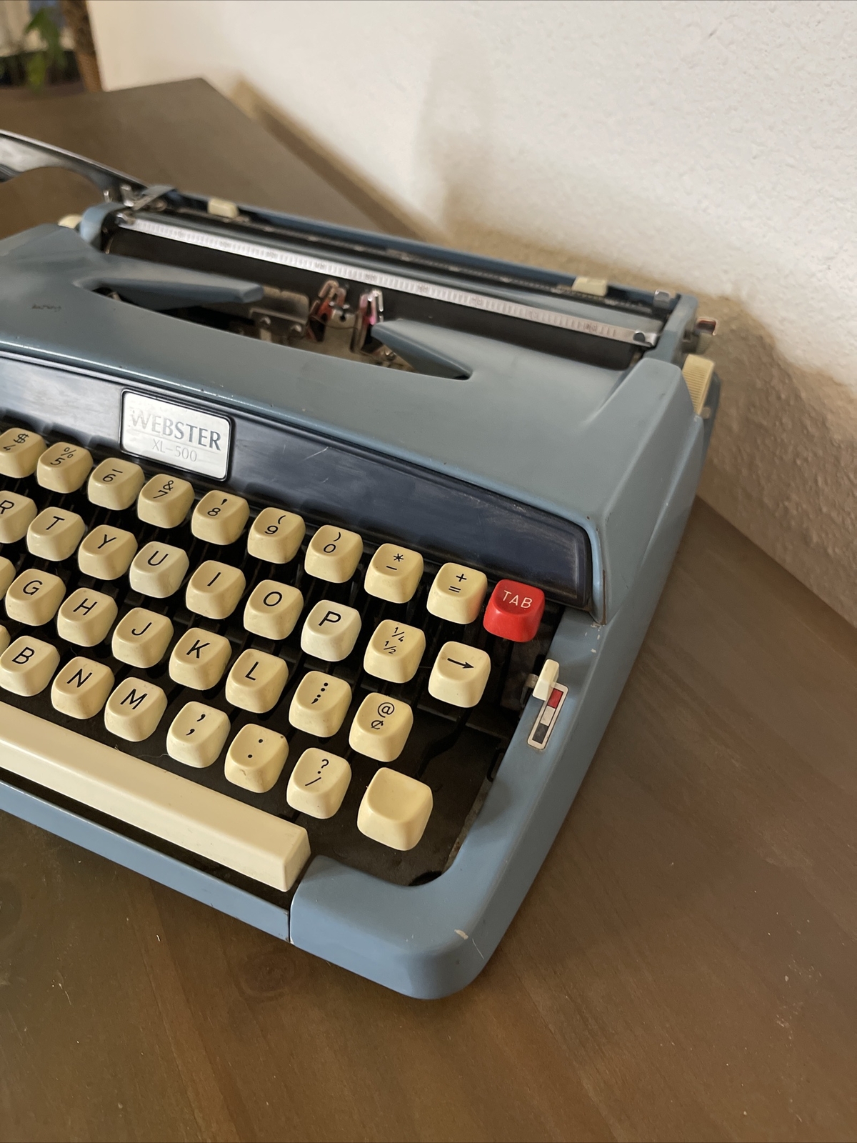 Vintage Brother ster XL500 Blue Manual Portable Typewriter Japan