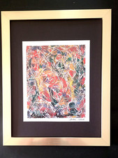 JACKSON POLLOCK SIGNED VINTAGE PRINT WITH NEW FRAME BUY IT NOW