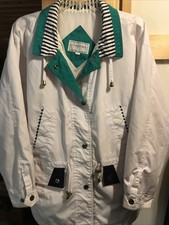 Karizma East Ltd Vtg Women’s L White Long Sleeve Button Down Windbreaker Jacket