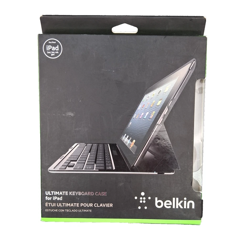 BELKIN CASE FOR IPAD 4 3 2 FOLIO KEYBOARD BLUETOOTH ULTIMATE *RETRN1* F5L149-BLK - Image 2 of 4