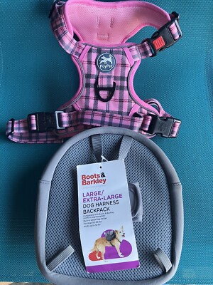 Boots Barkley Gray Dog Harness Backpack Poypet Harness Pink