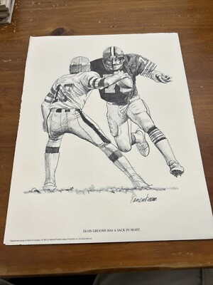 VINTAGE GORGEOUS 1981 ELOIS GROOMS  NEW ORLEANS SAINTS SHELL OIL POSTER 11 X 14