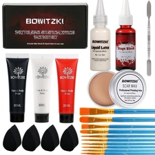 Bowitzki Halloween Makeup Set Special Effects Kit Cream Face With Scar Wax 