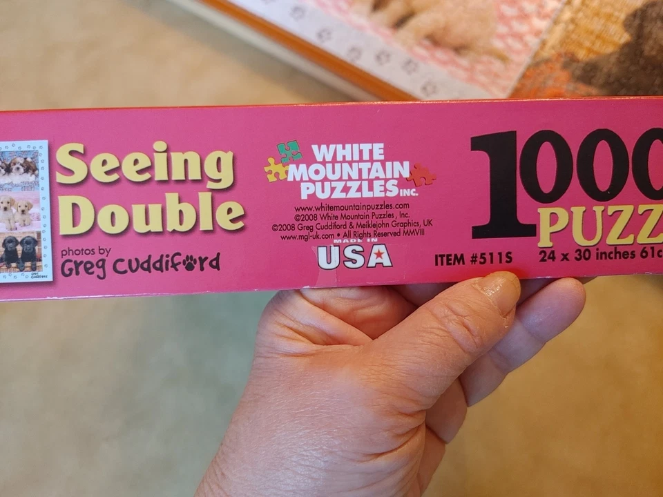 SEEING DOUBLE 1000 pc White Mountain puzzle 2008 Complete! Rare! Adorable! #5115 - Image 3 of 4