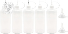 5 Pcs Needle Tip Bottle, 4 Ounce Precision Tip Applicator Bottles, with 2 Pcs Mi