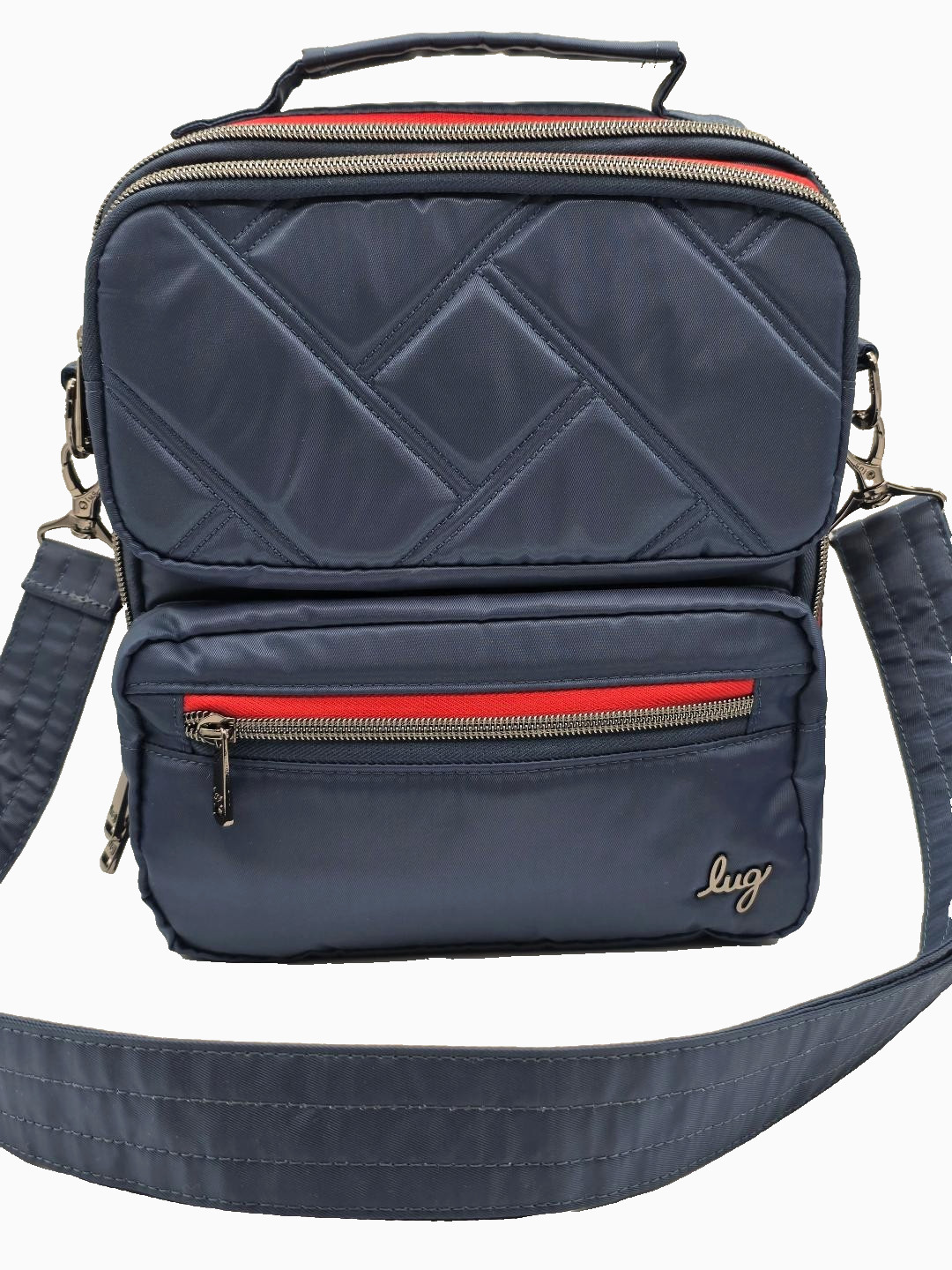 Lug Wrangler Navy & Red Top Handle Crossbody Bag