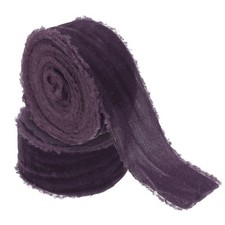 2Roll Velvet Ribbon 1-1/2"x3Yd Handmade Frayed Vintage Ribbons Dark Purple