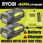 8.0Ah Battery 40 Volt for Ryobi 40V Lithium OP40602 Battery with LED / Charger