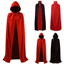 Wear Hooded Cloak Dress Adult Long Cape Suit Masquerade Halloween Costume Smock