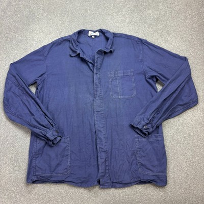 French Jacket Adult Medium Blue VTG Work Wear Chore Utility Canvas Outdoor Men