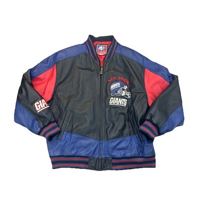 ジャケット・アウター NEW YORK GIANTS NFL USA leather JKT L 42 New York Giants Full Leather Jacket Black - Daniel's Leather