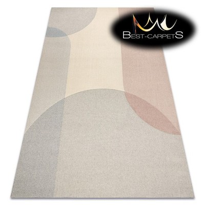 Moderner NATUR 100% WOLLE Teppich FLUX Beige Grau Geometrisch Struktur BESTE QUALITÄT