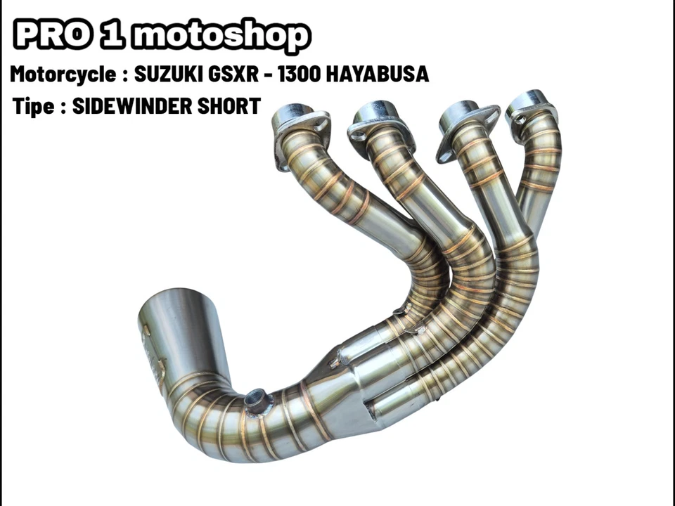 1999-2020 Suzuki GSX 1300R Hayabusa Shorty Sidewinder Race Exhaust System - Image 2 of 4