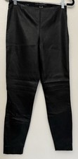 Ralph Lauren Black Label Women's Black Lamb Leather Pants Side Zipper Sz 8 Read