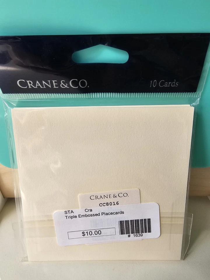 Crane & Co. Triple Debossed Ecru Place Cards 10 Pack - Image 2 of 2