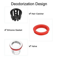 Floor Drain Anti-Odor Core, Shower Floor Drain Backflow Preventer, Red 2 Sets 