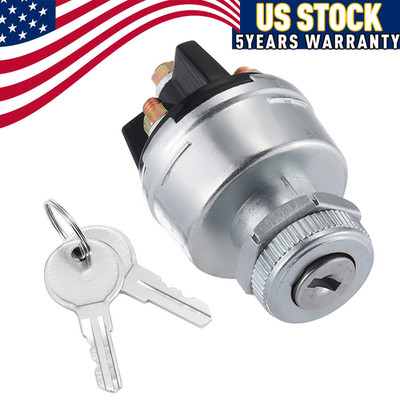 Universal Ignition Key Starter Switch w/ 2 Keys For Car Tractor Trailer 12V 24V