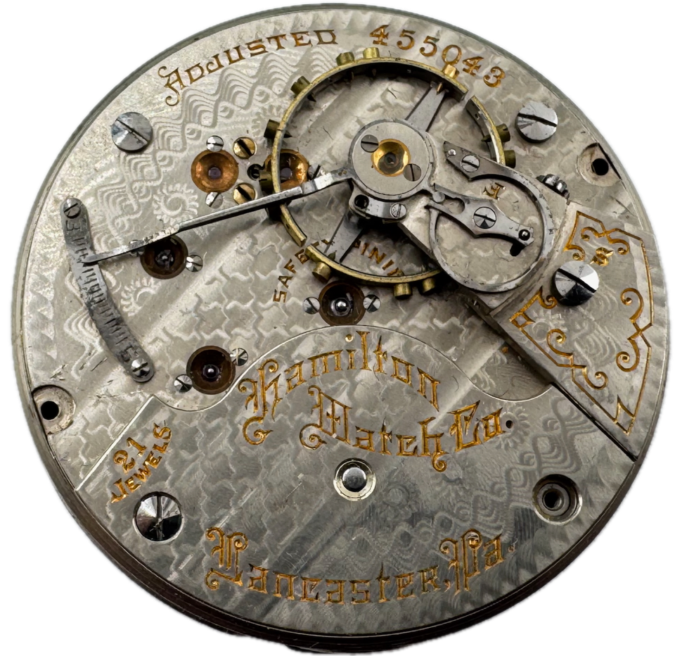 Antique 18s 1905 Hamilton 21 Jewel Railroad Pocket Watch Movement 940
