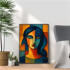 Abstract Woman Portrait Art Print – Modern Wall Art Poster A4 & A3 Frame Options
