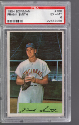 SLA414- 1954 Bowman #188 Frank Smith - PSA ExMt (6)